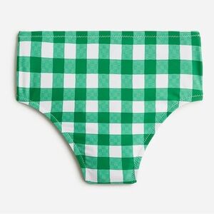 NWT XXL J Crew High Rise Full Coverage Bikini Bottom in Gingham Green & White